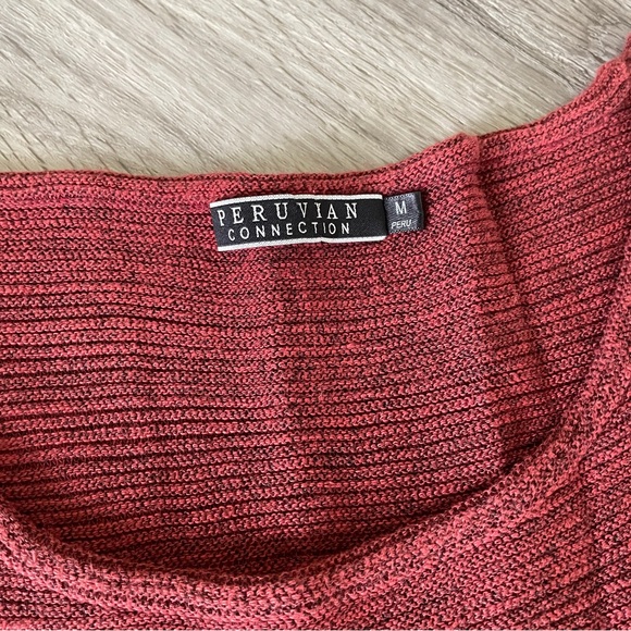 Peruvian Connection Burgundy Tunic Top M - Picture 2 of 4